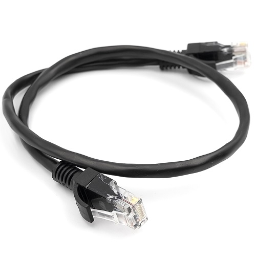 Kaapeli Cat5E UTP, 0.5m, musta