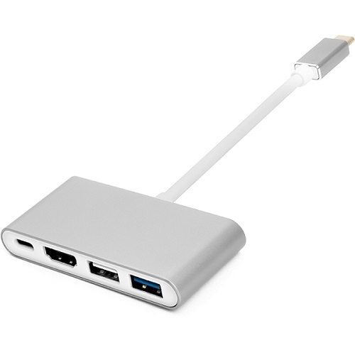 Adapteri Type-C (uros) - HDMI, 4x USB 2.0/3.0, Type-C (naaras)