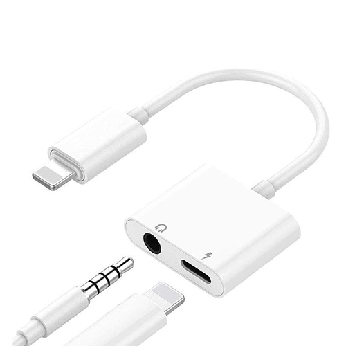 iPhone Lightning - 3.5mm kuulokeliitäntä-adapteri (kaksinkertainen)