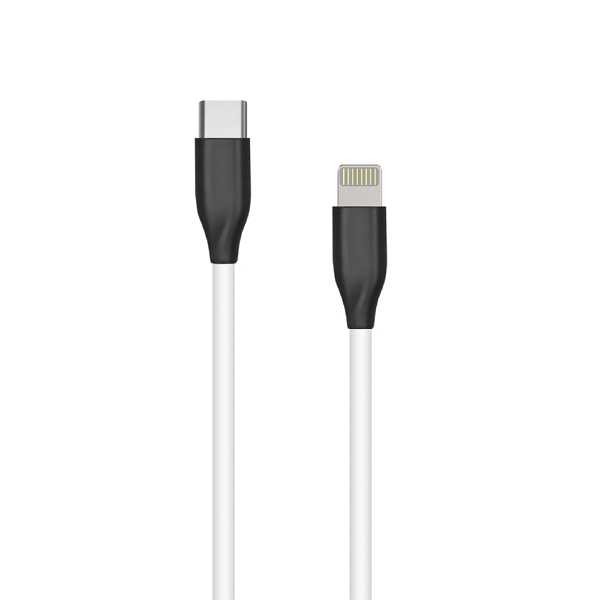 Silikoninen kaapeli USB Type-C - Lightning (valkoinen, 1m)