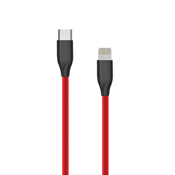 Silikoninen kaapeli USB Type-C - Lightning, 1m (punainen)