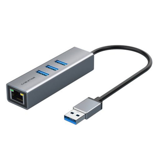 Premium adapteri USB 3.0 - USB 3.0 (3 porttia) + RJ45, 0.15m