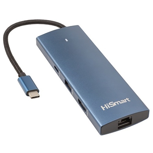 Adapteri USB Type-C - HDMI, LAN, 3x USB Type-A, 1x USB Type-C, PD100W, SD+TF