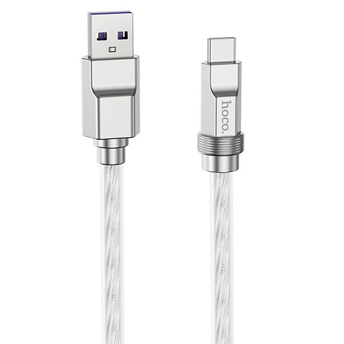 Silikoninen kaapeli Hoco Type-A - Type-C, 100W, läpinäkyvä, 1m