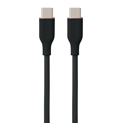 Silikoninen kaapeli USB Type-C - Type-C, 60W, (musta, 3m)