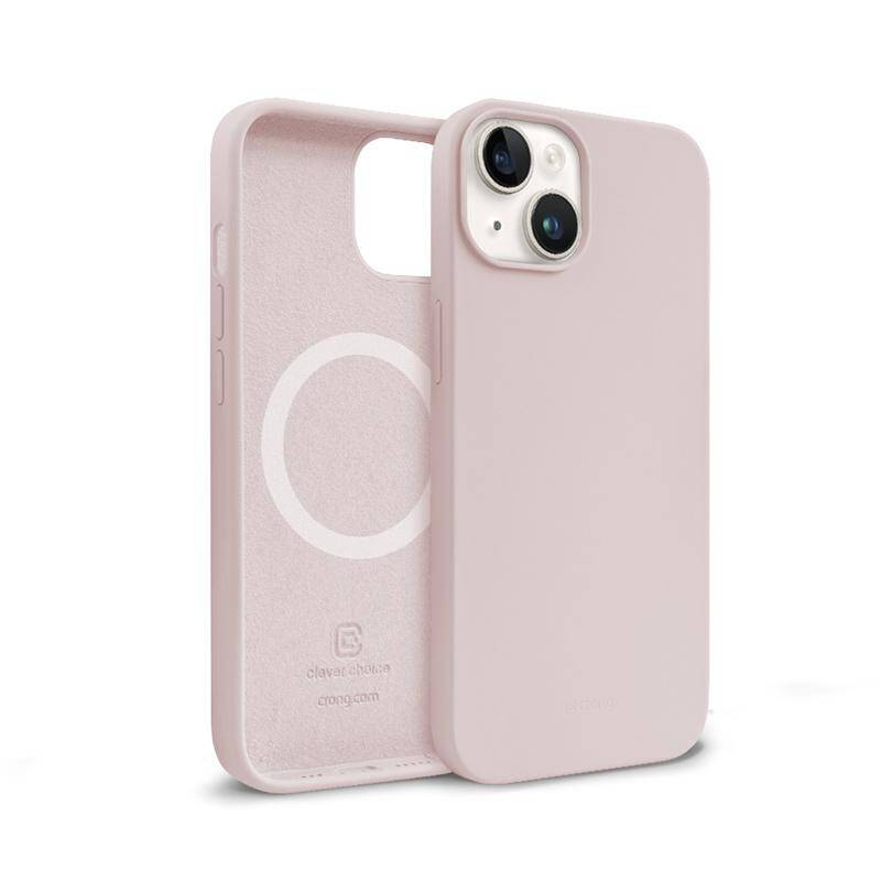 Crong Color Cover Magnetic suojakuori iPhone 14 / 13 -laitteelle, MagSafe-yhteensopiva, hiekanvaaleanpunainen