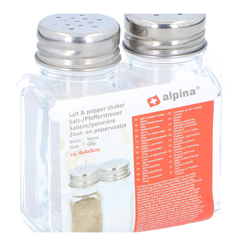 Alpina glass salt-and-pepper shaker set, 2 pcs.