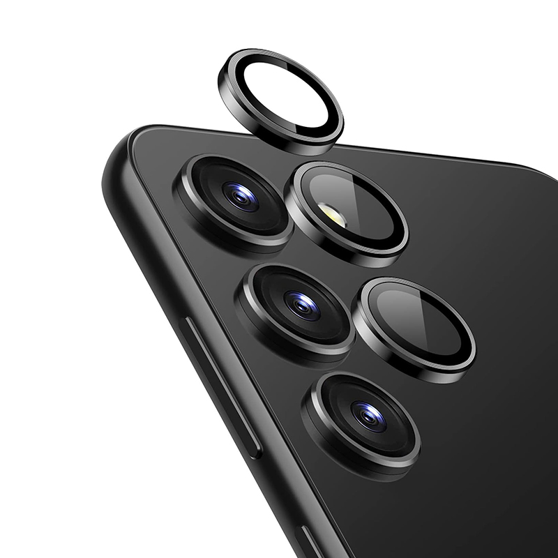 Crong Lens Ring tempered-glass camera-lens protector for Samsung Galaxy S24, black