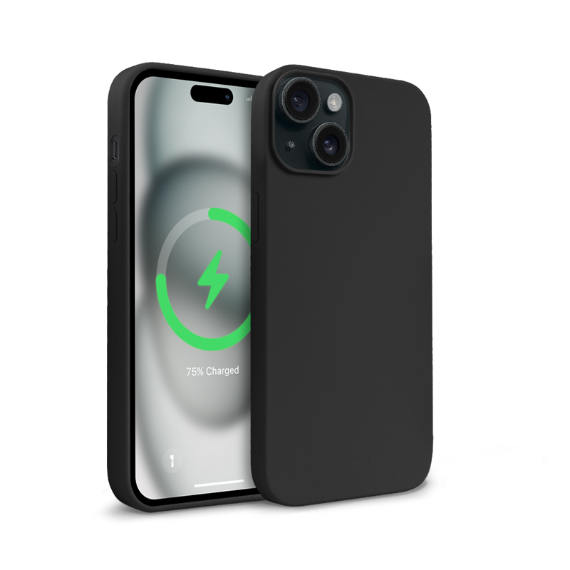 Crong Color Cover Magnetic MagSafe suojakuori iPhone 15 -laitteelle, musta