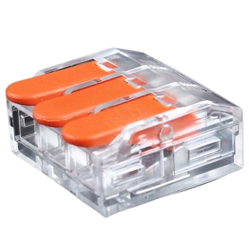 3-napainen vipuliitin johdoille, 0,5–6,0 mm², 41 A, 450 V, 20 kpl