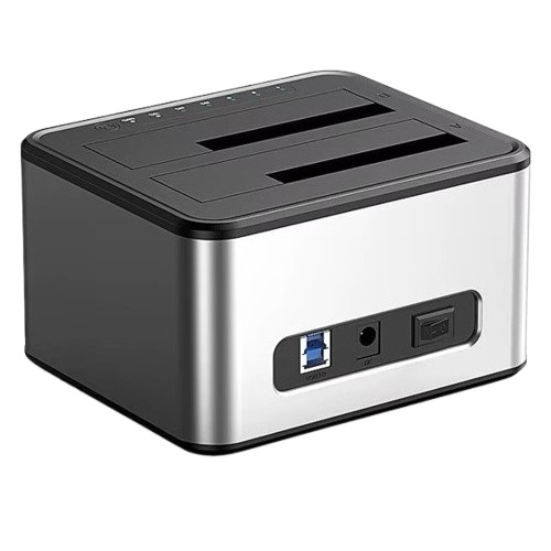 Kaksipaikkainen telakointiasema, 2,5"/3,5" SSD/HDD, USB-B