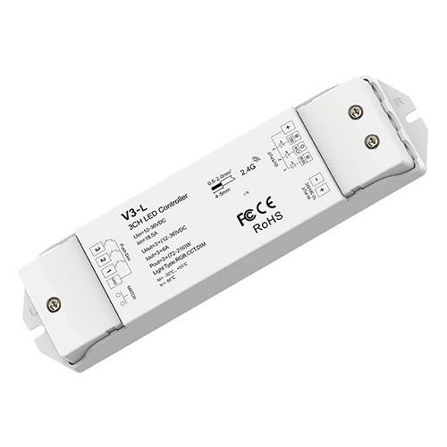 V3-L LED-ohjain 12-48V, 3x 6A, painohimmennimellä