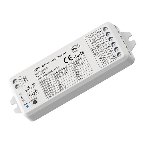 WT5 LED-ohjain 5in1, CCT, RGB/RGBW/RGB+CCT