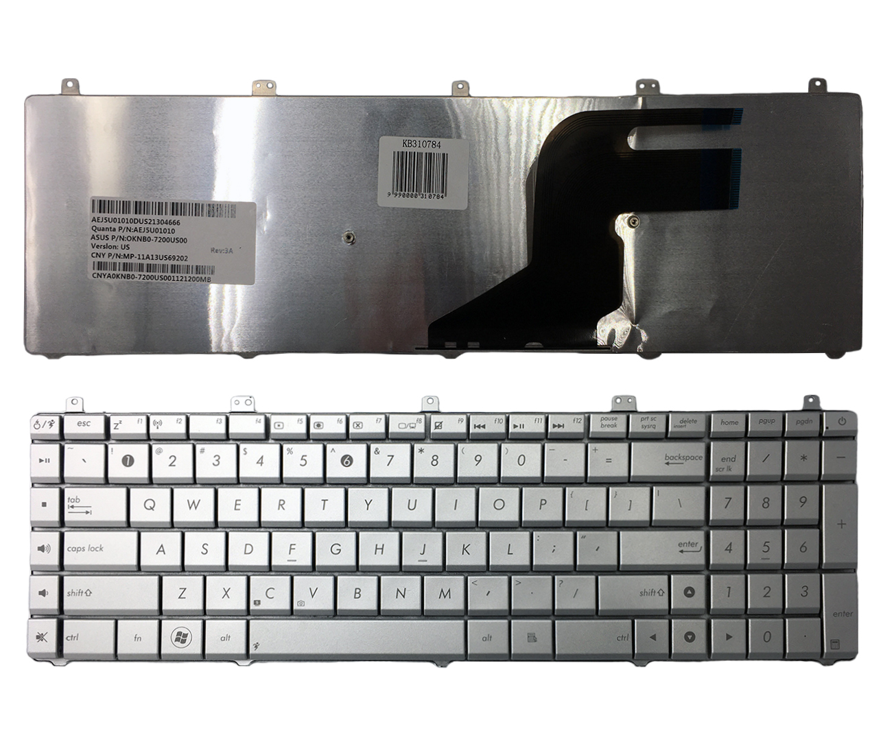 Näppäimistö ASUS N55 N55SL (hopea)