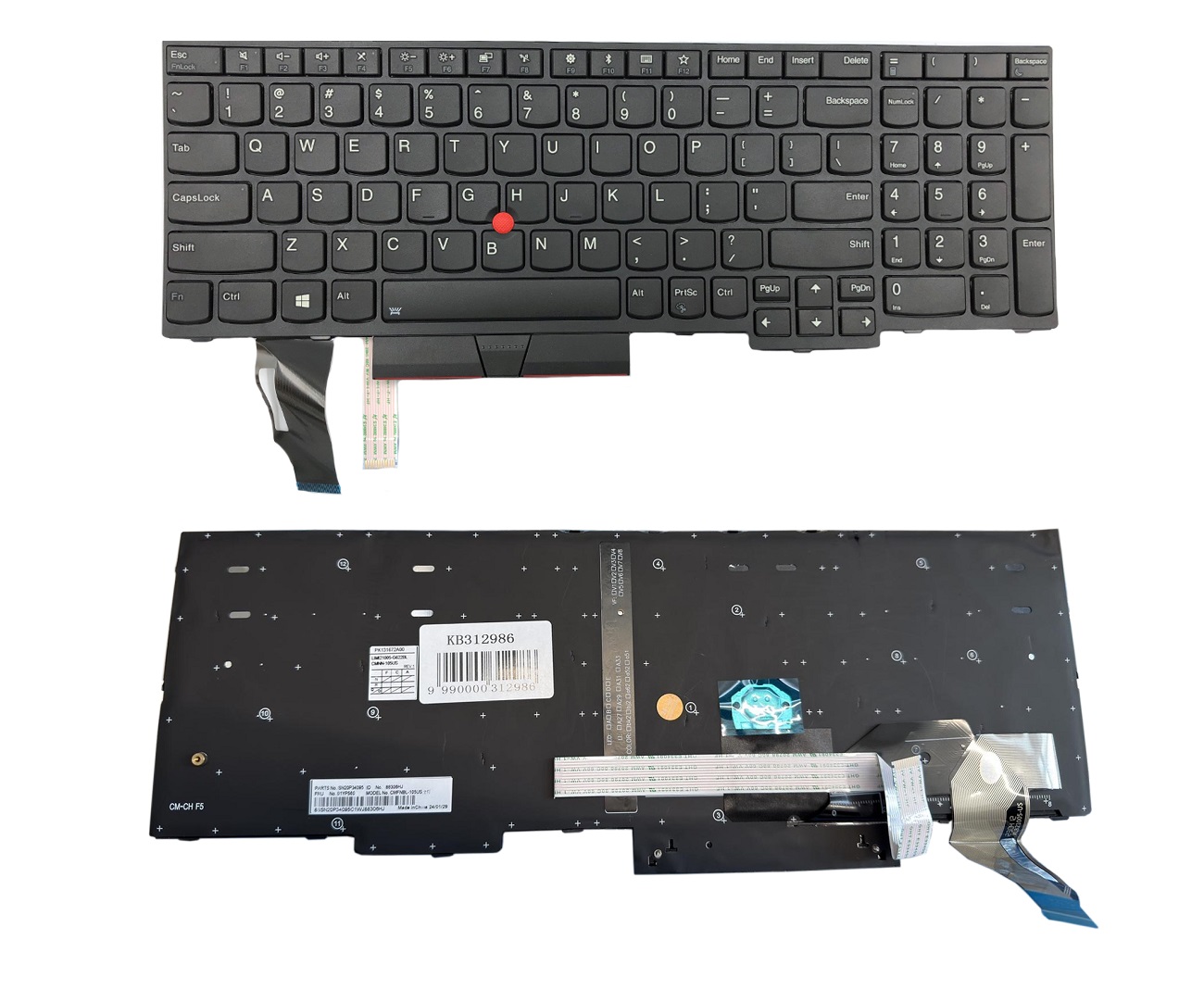 Näppäimistö Lenovo: E580 taustavalaistuksella