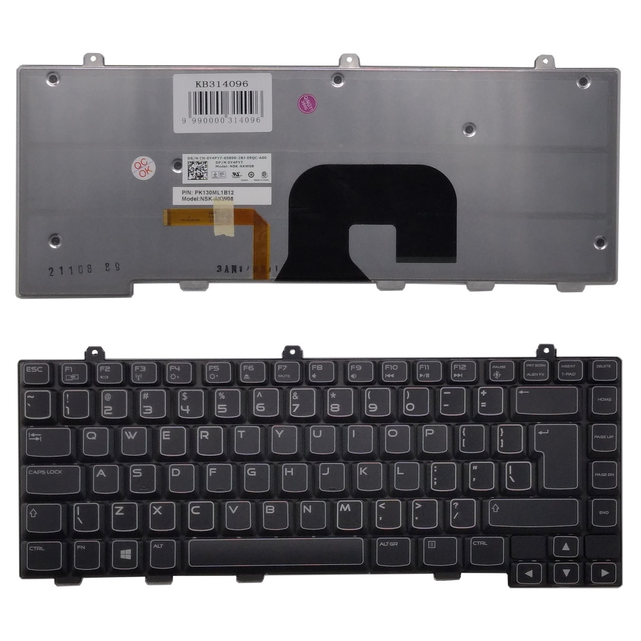 Näppäimistö DELL Alienware: M14X UI, US
