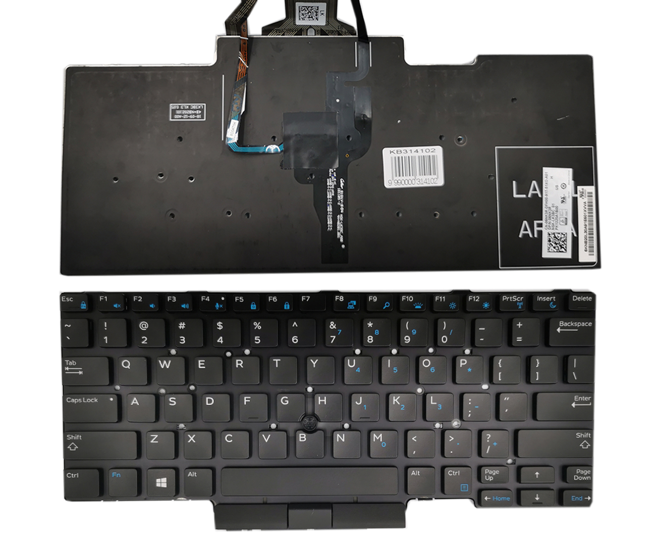 DELL Latitude E5450/E5470/E5480/E5490/E7450/E7470/E7480 -näppäimistö taustavalolla ja TrackPointilla