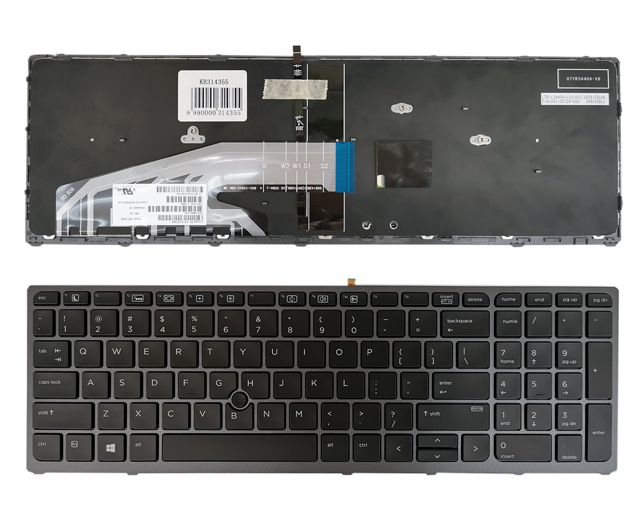 Näppäimistö HP ZBook 15 G3, G4, 17 G3, G4 (US), taustavalolla