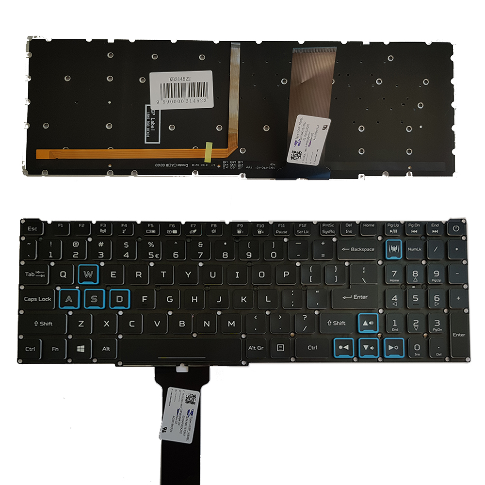 Näppäimistö ACER PH315-52 PH317-53 PH317-53-7777, US, taustavalolla