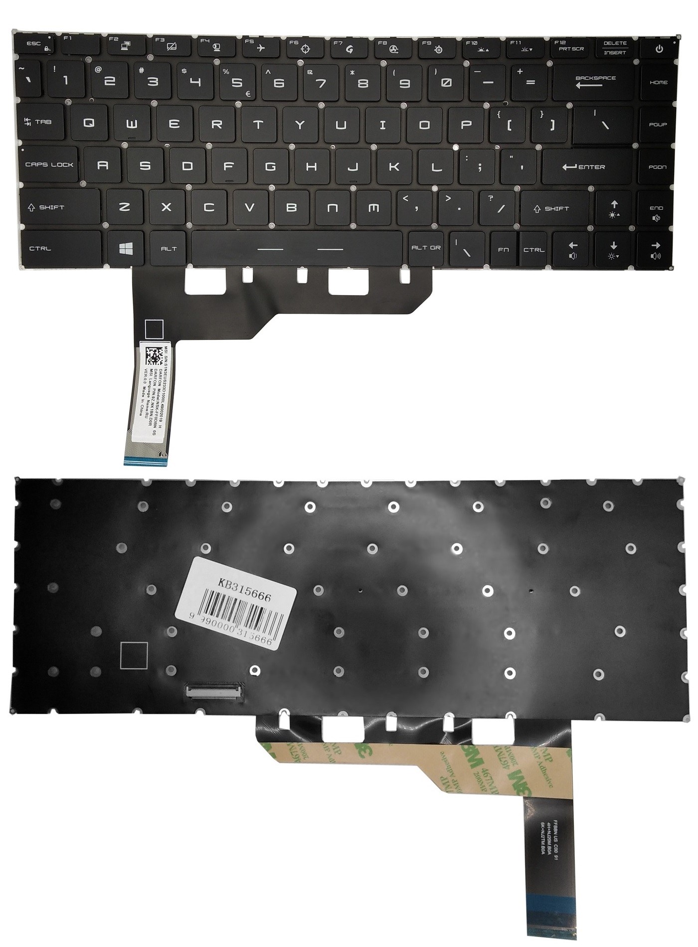 Näppäimistö MSI GE66 taustavalolla (US)