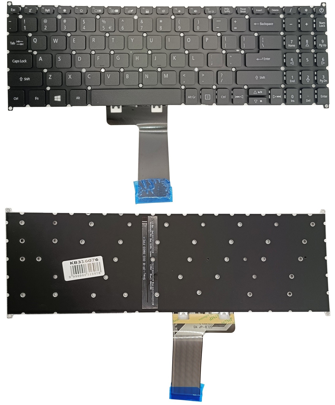 Näppäimistö ACER: Aspire 3 A315-23, taustavalolla