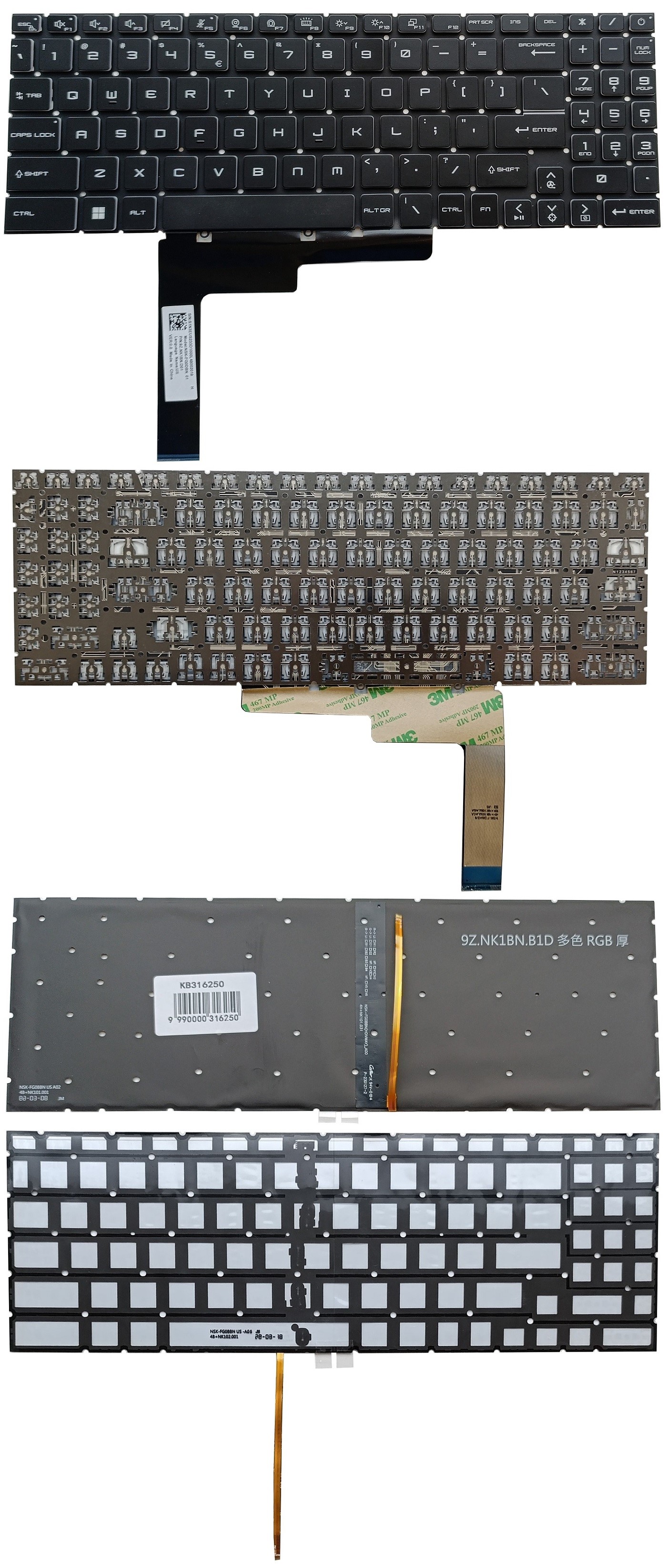 Näppäimistö MSI: MS-1585, RGB-taustavalo, US