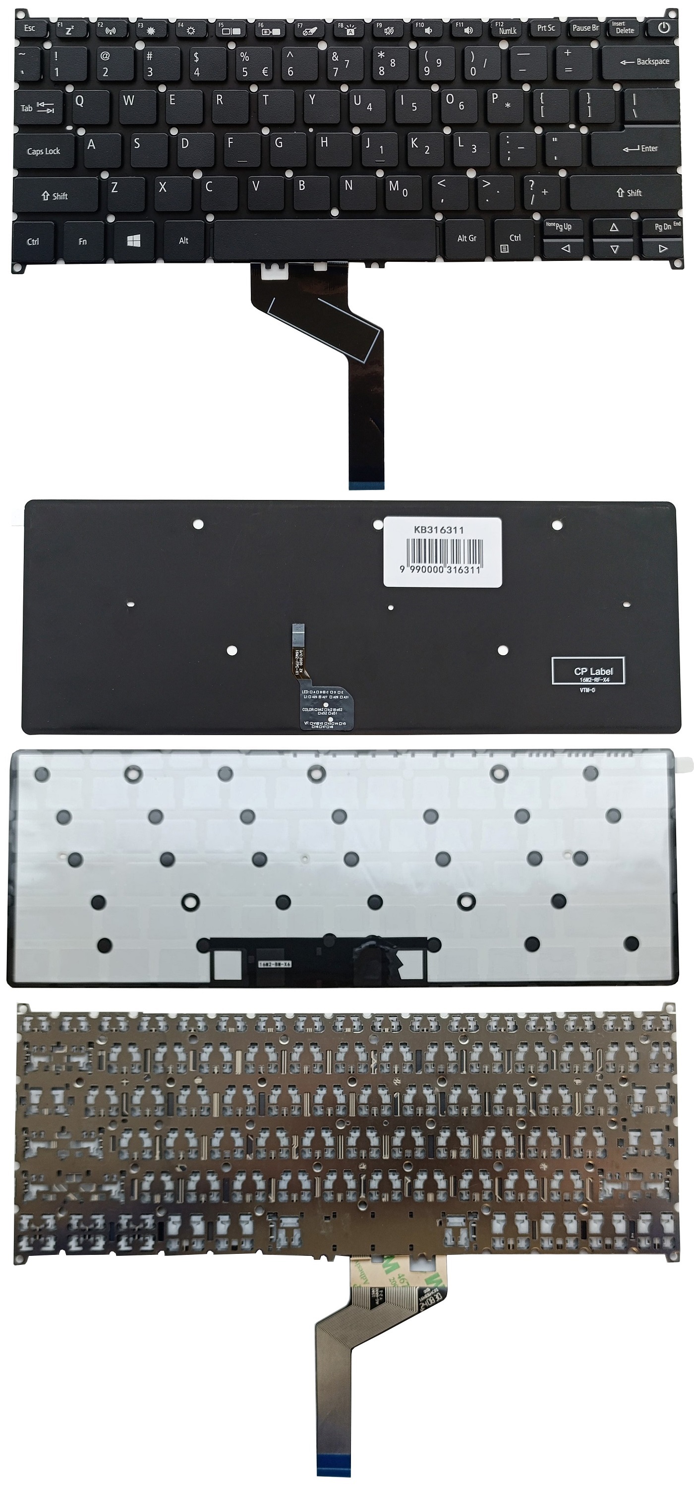 Keyboard ACER: Swift SF514-52, SF514-54, SF314-42, SF314-52, with backlight, US
