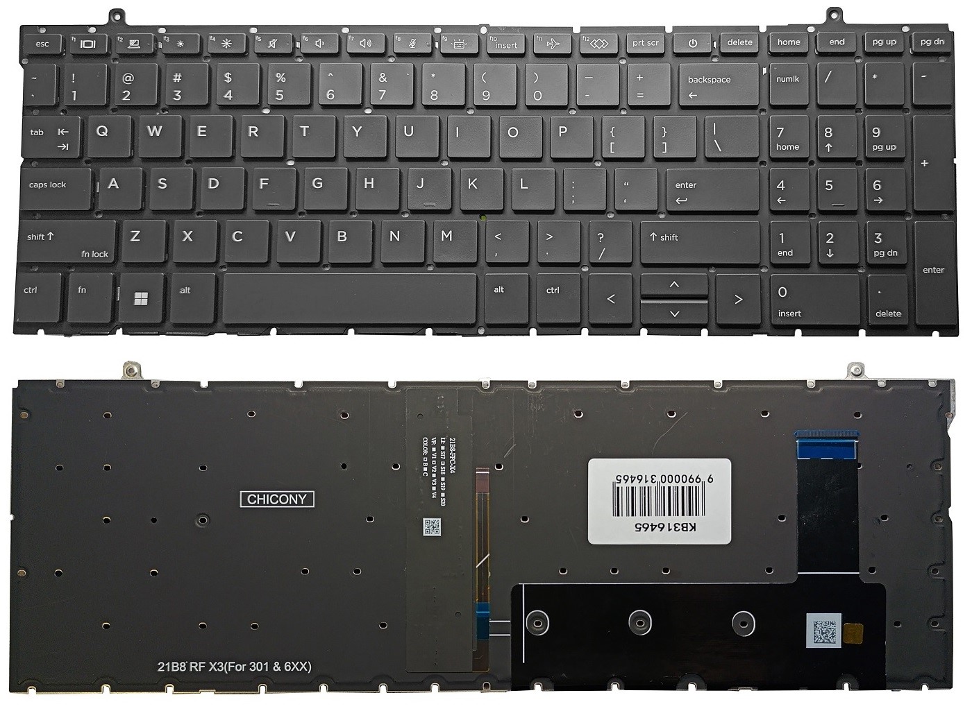 Näppäimistö HP Elitebook 860 G9, 865 G9, 860 G10, 865 G10, with backlight, US