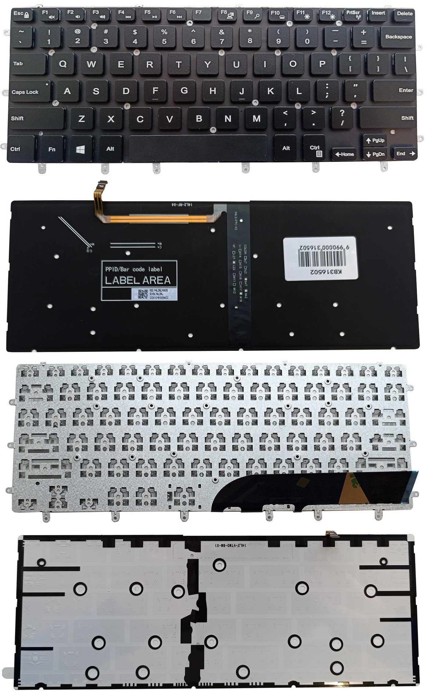 Näppäimistö DELL Inspiron 7558, 7568, XPS 15 9550, 9560, 9570, taustavalolla, US