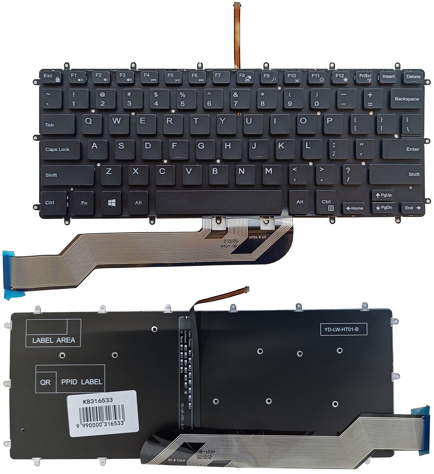 Näppäimistö DELL Inspiron 7569, 7579, 7368, 5370, taustavalolla, US