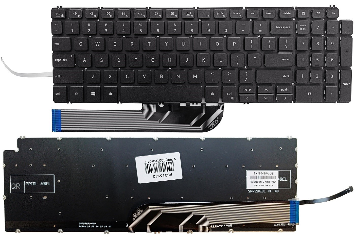 Näppäimistö DELL Vostro 3501, 3505, Inspiron 5598, 5584, 5502, taustavalolla, US