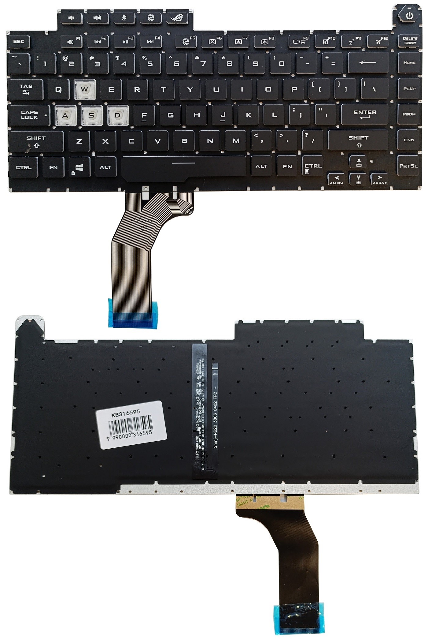 Keyboard ASUS G15 G531, G531G, G512, G512L, with RGB backlight, US