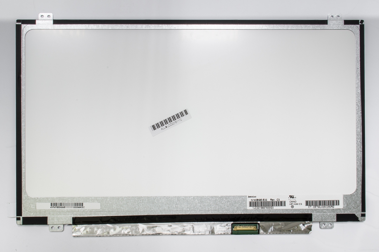 Kannettavan tietokoneen LCD-näyttö 14,0" 1366 x 768 HD, LED, SLIM, matta, 30pin (oikea) EDP, A+