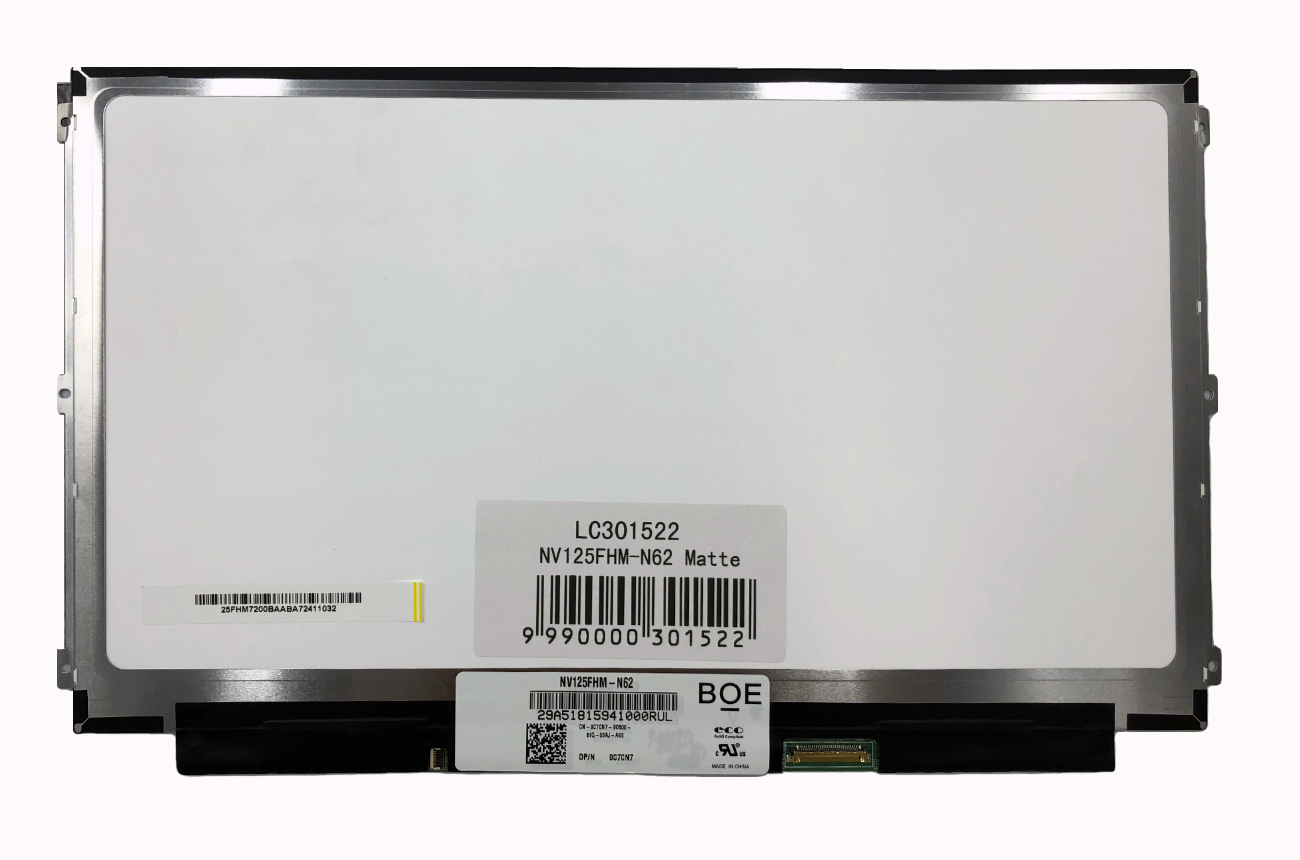 Kannettavan tietokoneen LCD-näyttö 12,5" 1920 x 1080 FHD, LED, IPS, SLIM, matta, 30pin (oikea), A+