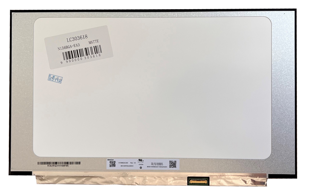 LCD-näyttö 15.6" 1366x768 HD, LED, matta, SLIM, 30-pin (oikea) EDP, A+
