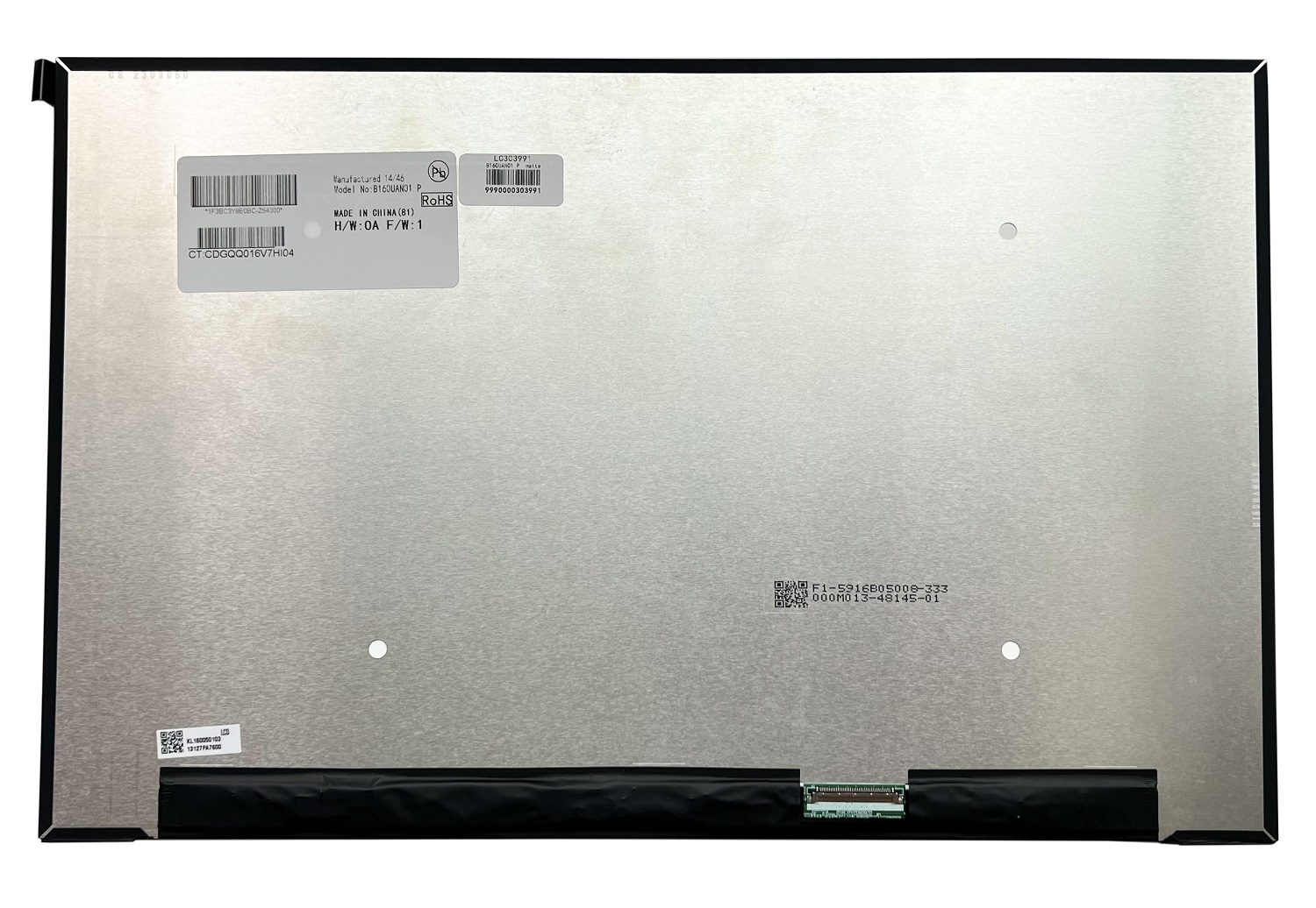 Kannettavan tietokoneen LCD-näyttö 16,0", 1920 x 1200, WUXGA, LED, SLIM, matta, 40pin (oikea), A+