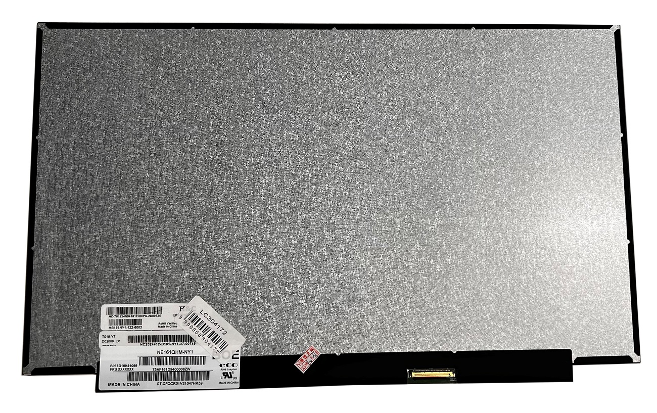 LCD-näyttö 16.1 tuumaa 2560x1440 QHD, WLED, SLIM, matta, 40pin (oikea), A+