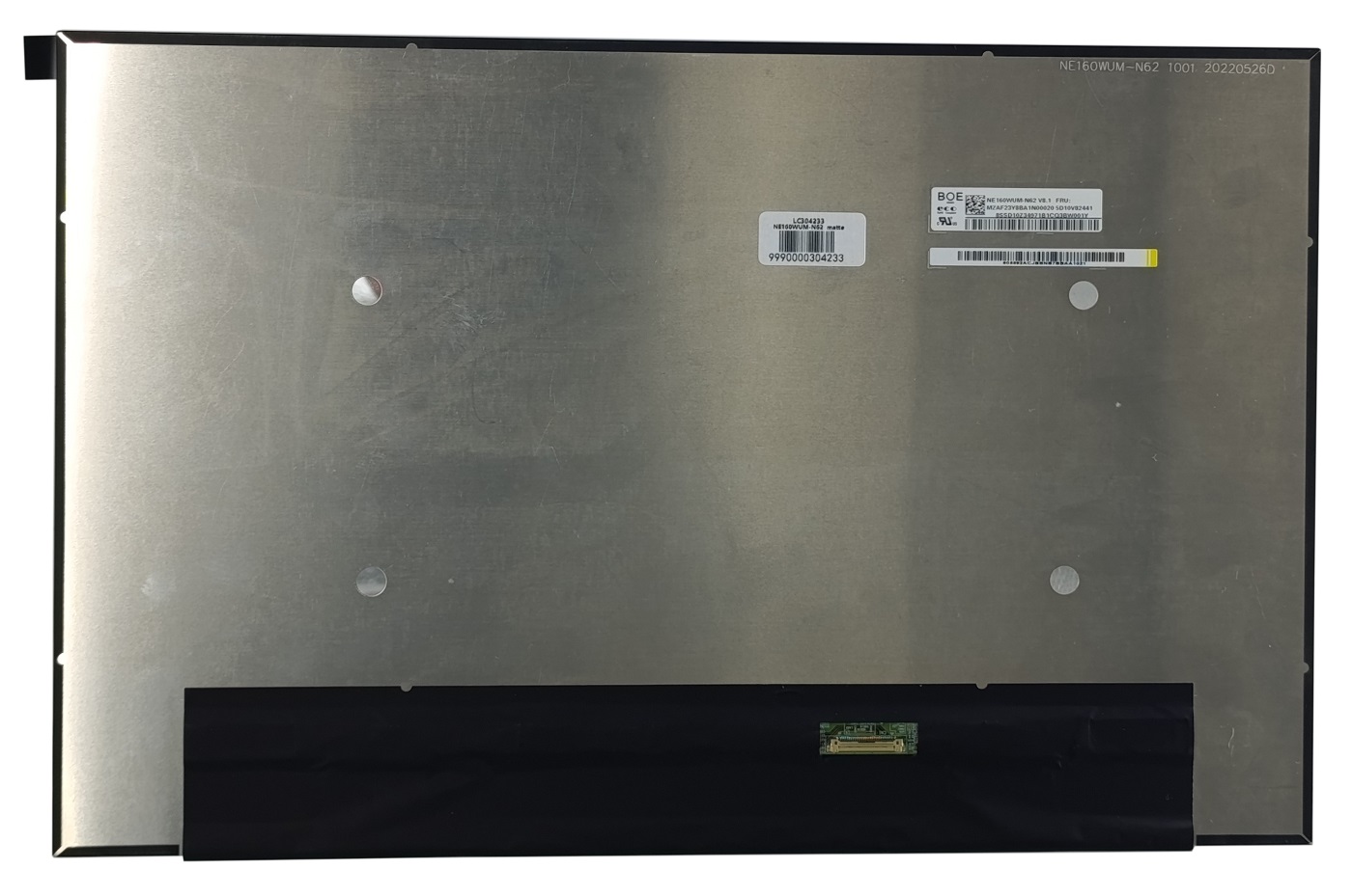 Kannettavan tietokoneen LCD-näyttö 16,0", 1920 x 1200, WLED, SLIM, IPS, 60Hz, matta, 30pin (oikea), A+