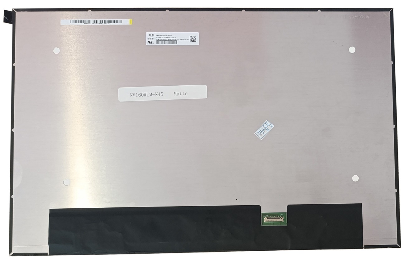 Kannettavan tietokoneen LCD-näyttö 16,0", 1920 x 1200, WLED, SLIM, IPS, matta, 30pin narrow (oikea), A+