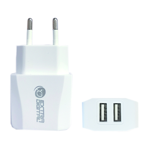 Laturi EXTRA DIGITAL 2xUSB: 220V, 2,1A