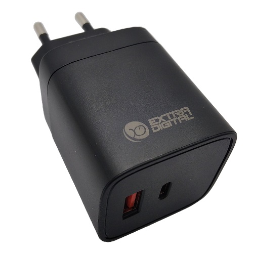 Laturi EXTRA DIGITAL GaN USB Type-C, USB Type-A: 45W, PPS