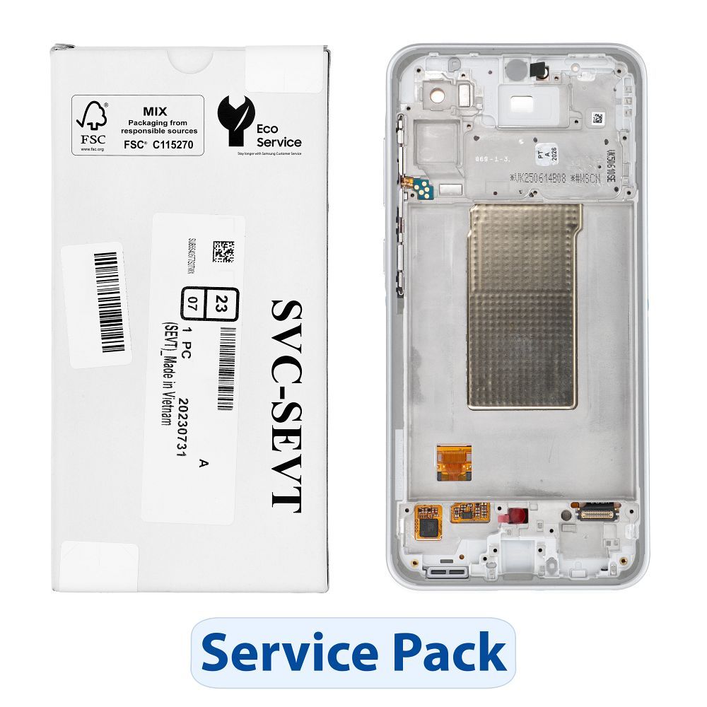 ServicePack LCD-näyttö SAMSUNG A36 5G A366B valkoinen GH82-36841B