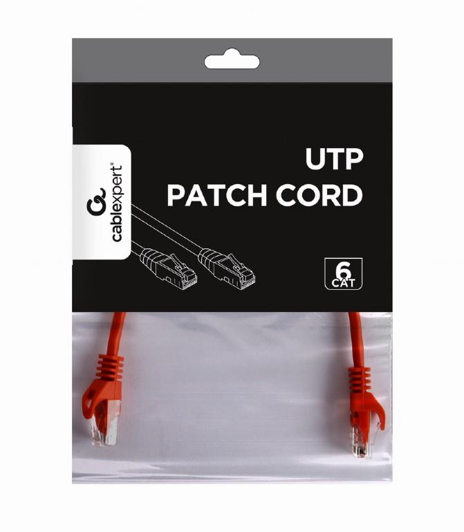 Kytkentäkaapeli CAT6 UTP 0,25 m/punainen PP6U-0.25M/R GEMBIRD