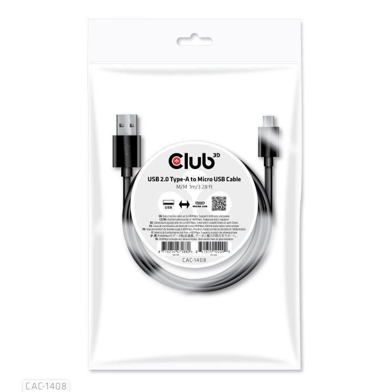 USB – Micro USB -kaapeli 1 m / U/U CAC-1408 CLUB3D