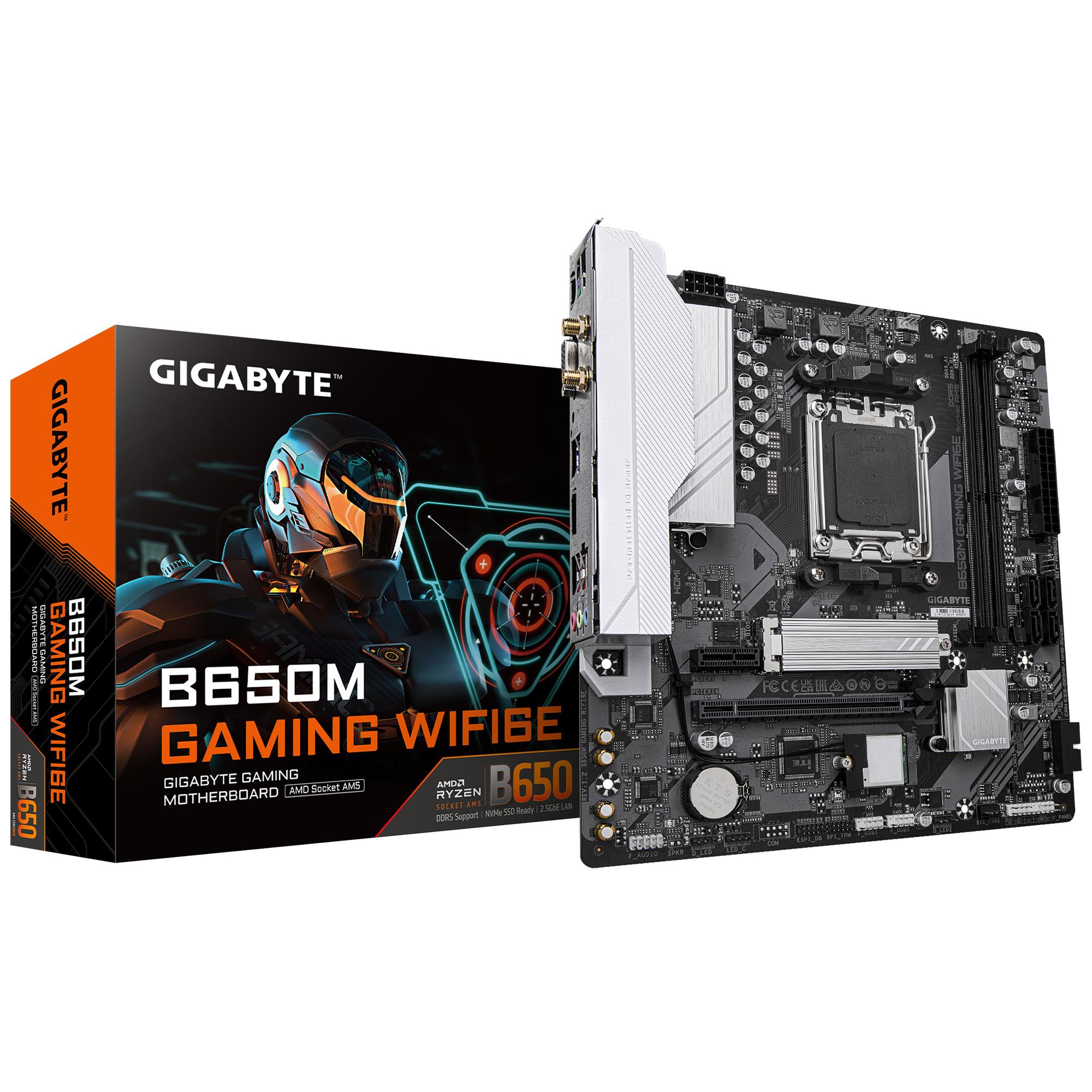 Emolevy Gigabyte AMD B650 SAM5 Micro-ATX DDR5 B650M Gaming WiFi 6E 1.4