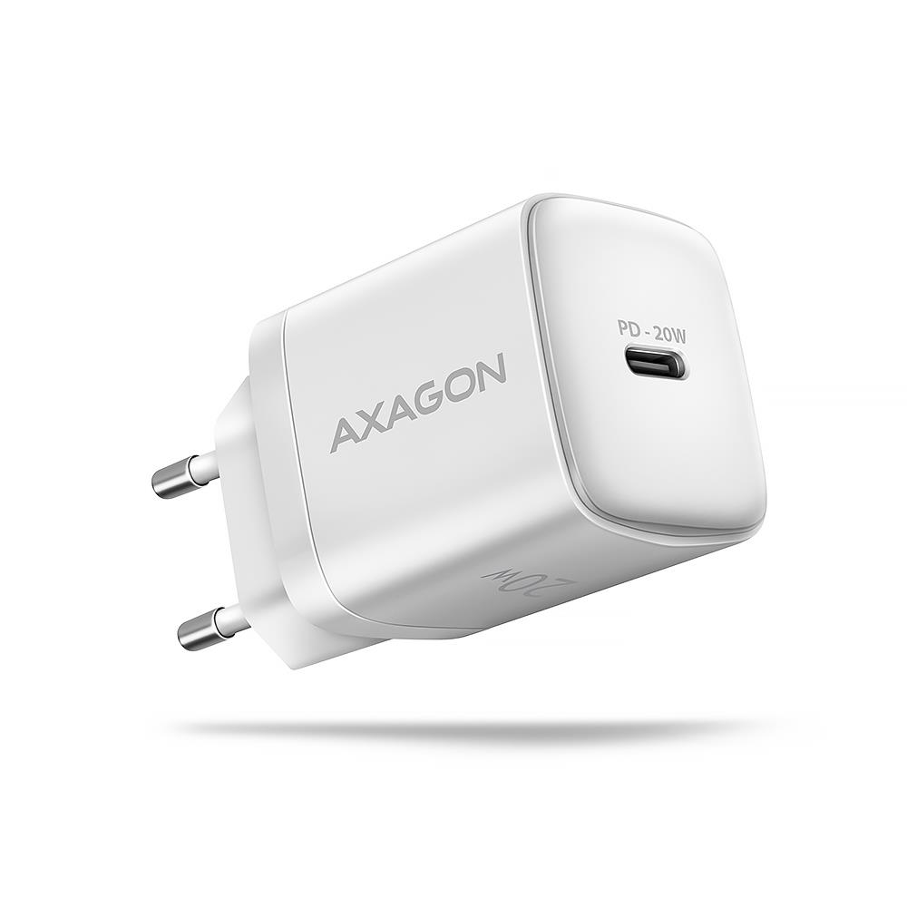 Seinälaturi USB-C 20W 1-porttinen valkoinen ACU-PD20W AXAGON