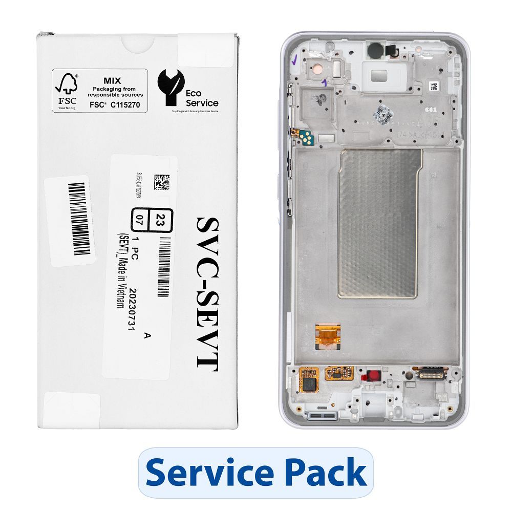ServicePack LCD-näyttö Samsung Galaxy A36 5G A366B violetti GH82-36841D
