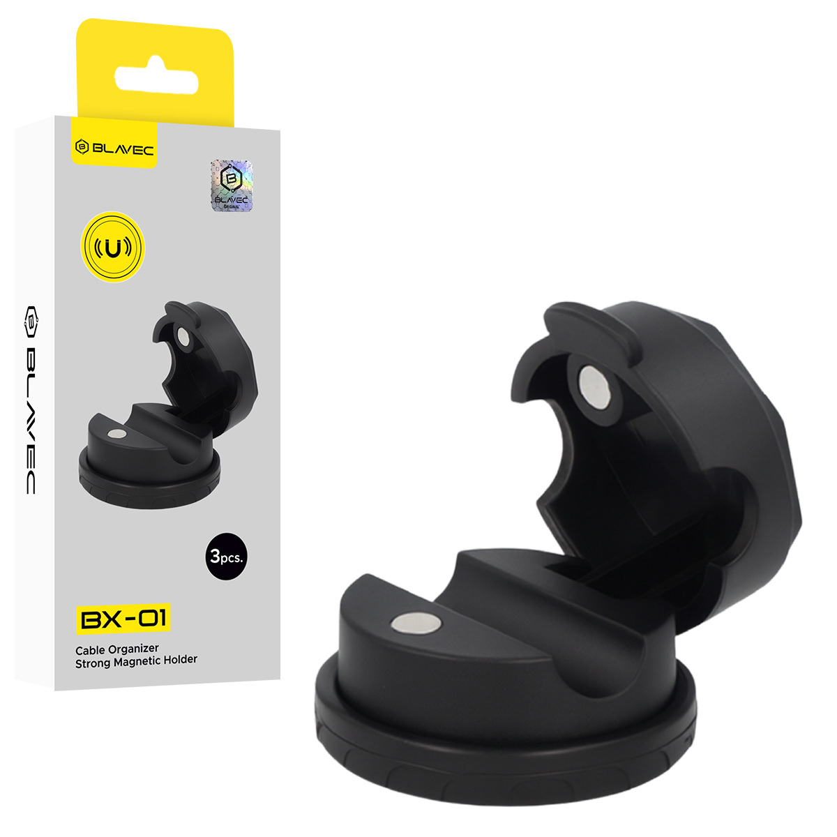 Blavec Cable organizer BX-01 self-adhesive clip black - 3 pieces