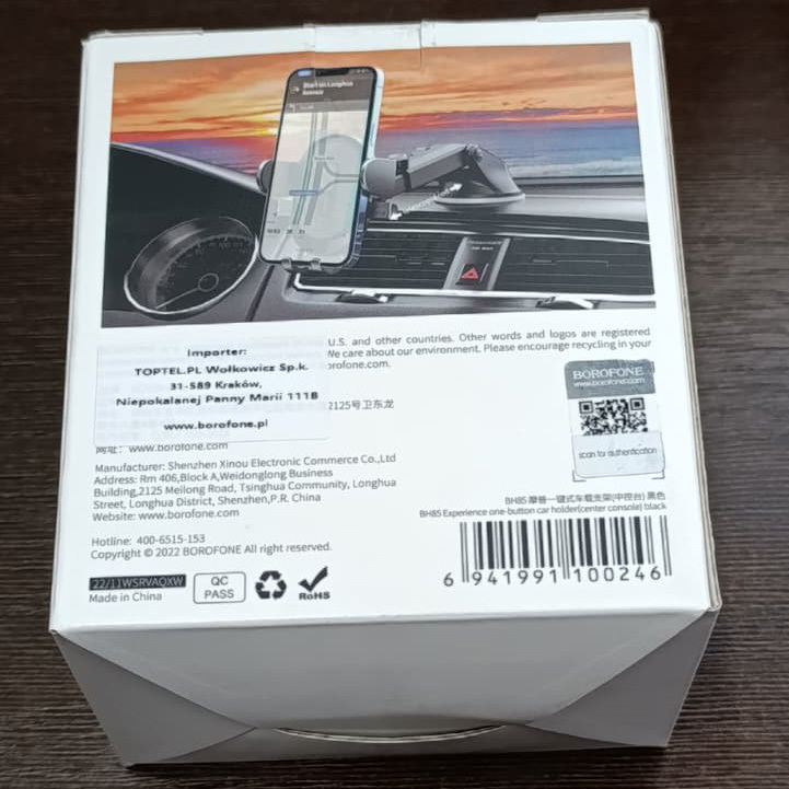 Borofone autopidike BH85 Experience imukypin kanssa, musta (vaurioitunut pakkaus)