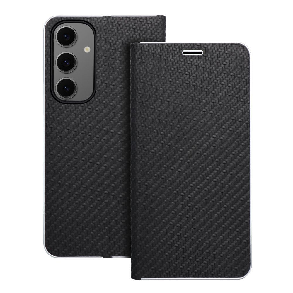 Läppäsuojakuori Samsung S24 FE:lle Luna Book Carbon musta